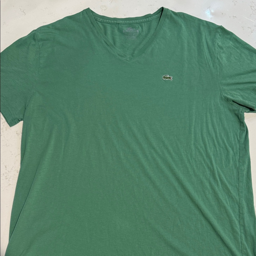 Lacoste Men's Short Sleeve Green Tee 90s inspired